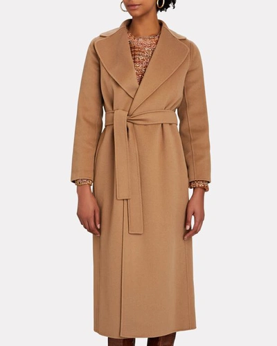 Shop 's Max Mara Poldo Virgin Wool Wrap Coat In Brown