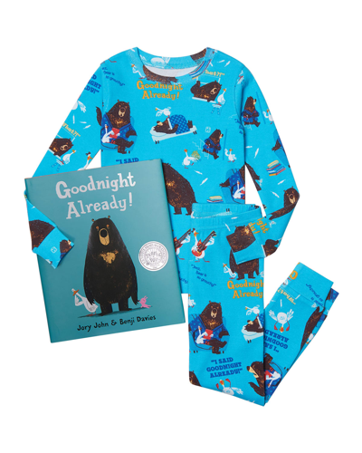 Shop Books To Bed Kid's Goodnight Already Printed Pajama Gift Set In Blue