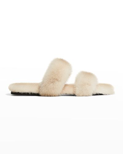 Shop Saint Laurent Bleach Mink Dual-band Sandals In Cream 9700