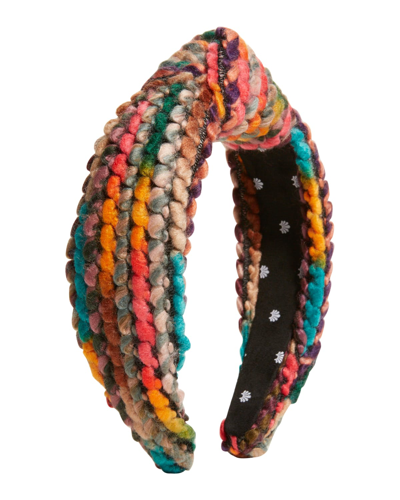 Shop Lele Sadoughi Multicolor Sweater Knot Headband In Desert Rainbow