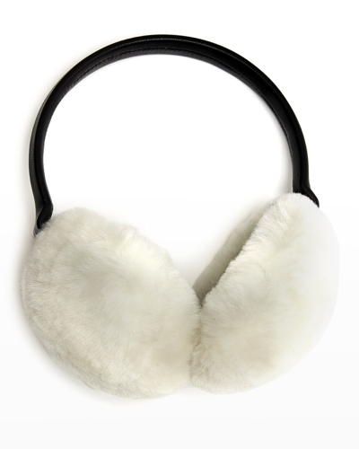 Shop Gorski Rex Rabbit Earmuffs In Bleached White