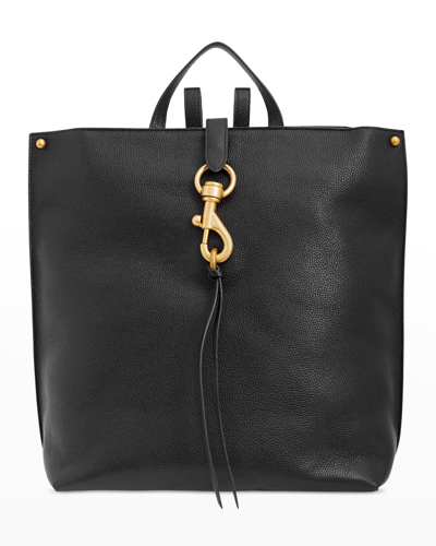 Shop Rebecca Minkoff Megan Leather Clip Backpack In Black