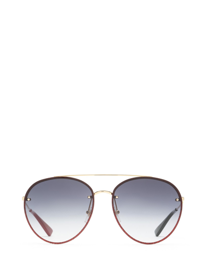 Shop Gucci Gg0351s Gold Sunglasses