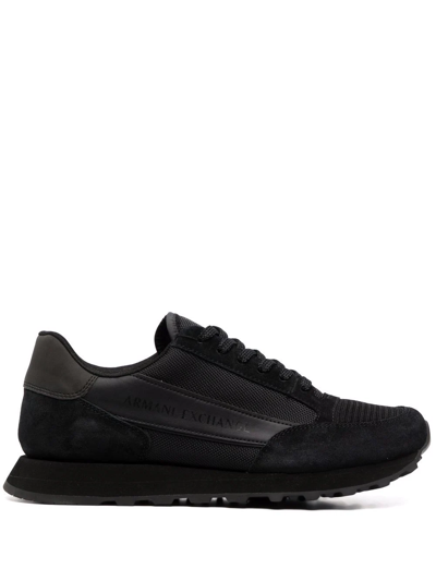 Armani Exchange Side Logo-print Sneakers In Schwarz
