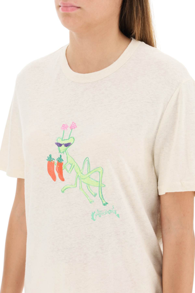 Shop Collina Strada Land T-shirt With Hot Mantis Print In Beige,green,red