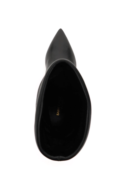 Shop Saint Laurent Niki Leather Boots In Black