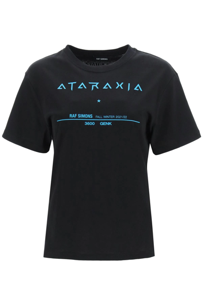 Raf Simons Ataraxia Cotton T-shirt In Black,blue