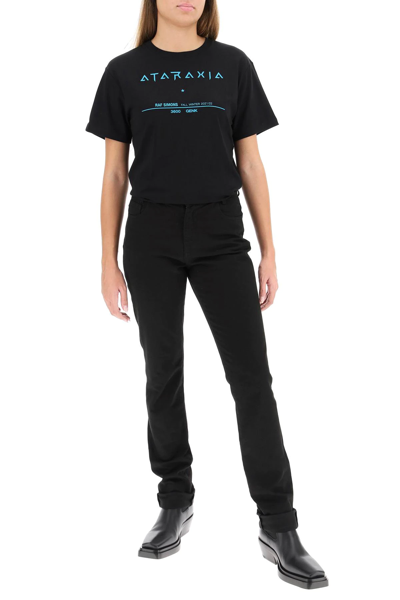 Raf Simons Ataraxia Cotton T-shirt In Black,blue