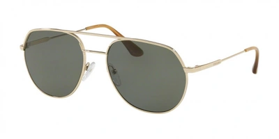 Shop Prada Polar Green Aviator Mens Sunglasses 0pr 55us Zvn198 57 In Gold Tone,green
