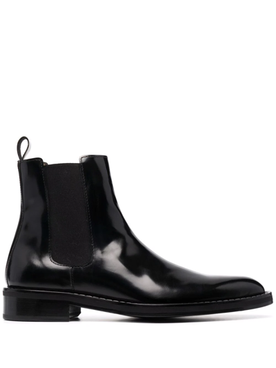 Shop Ami Alexandre Mattiussi Calf Leather Chelsea Boots In Schwarz