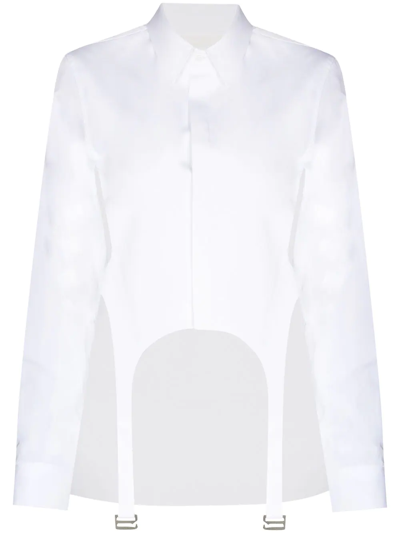 Shop Dion Lee Cutout Buckle-embellished Shirt In Weiss
