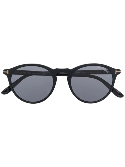 Tom Ford Aurele Round-frame Sunglasses In Schwarz