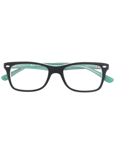 Shop Ray Ban Rectangular Frame Glasses In Schwarz