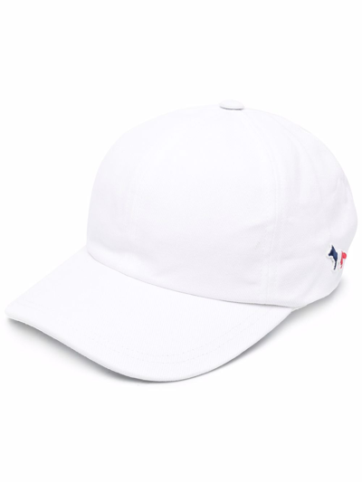 Shop Maison Kitsuné Embroidered-logo Baseball Cap In Weiss