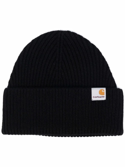 Carhartt Gabe Ribbed-knit Beanie In Schwarz