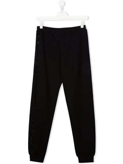 Shop Versace Teen Logo Tracksuit Bottoms In Black