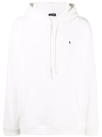 Shop Raf Simons Text-print Hoodie In White