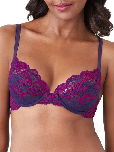 Shop Wacoal Instant Icon Lace Underwire Bra In Violet Hollyhock