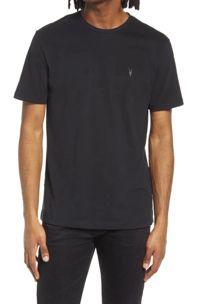 Shop Allsaints Brace 3-pack Short Sleeve Crewneck T-shirts In Black