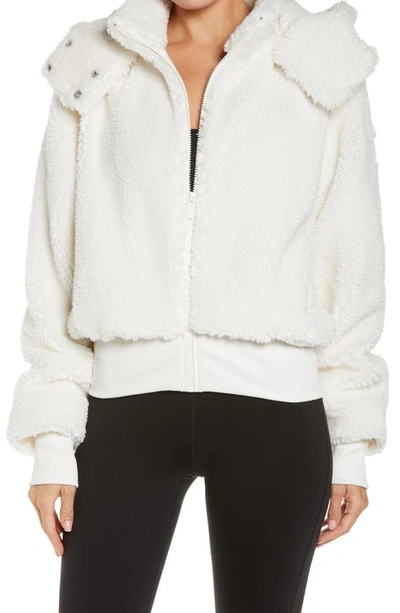 Shop Alo Yoga Foxy Fleece Jacket In Ivory