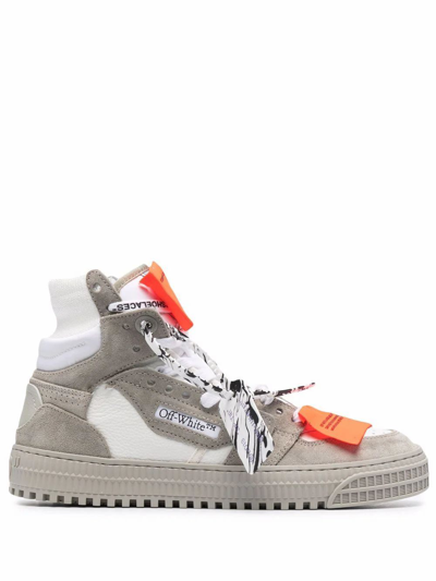 Shop Off-white Women's Grey Leather Hi Top Sneakers
