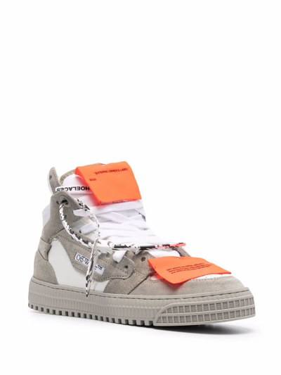 Shop Off-white Women's Grey Leather Hi Top Sneakers