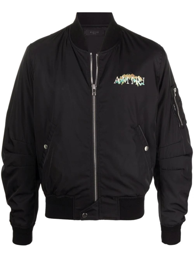 Shop Amiri Men's Black Polyester Outerwear Jacket