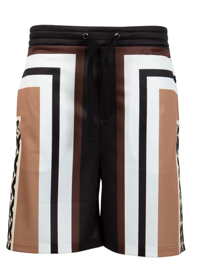 Shop Valentino Foulard Archive Shorts In Brown