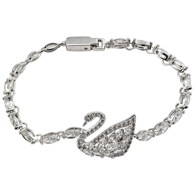Shop Swarovski Swan Lake Bracelet In Silver Tone