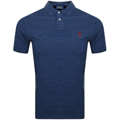 Polo Ralph Lauren Custom Slim Fit Spa Terry Polo Shirt In Blue