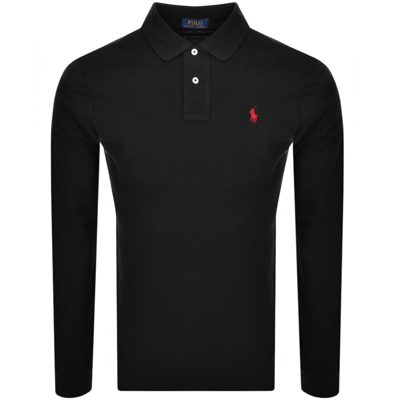 Shop Ralph Lauren Long Sleeved Polo T Shirt Black