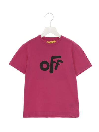 Shop Off-white Off Rounded Arrow T-shirt In Fuchsia