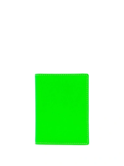 Shop Comme Des Garçons Colour-block Cardholder Wallet In Green