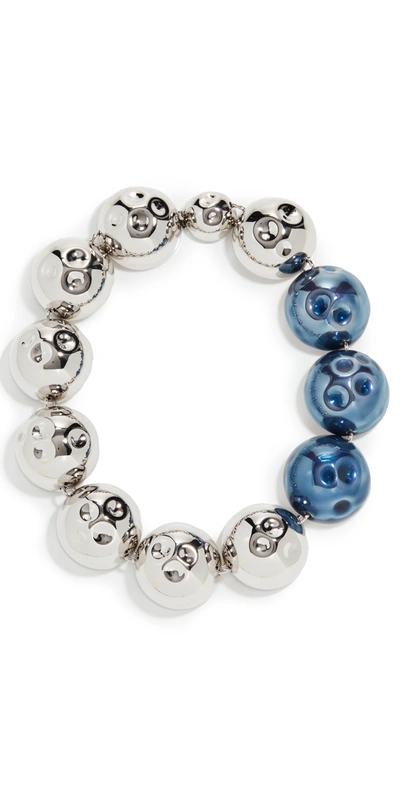 Shop Marni Half Spheres Necklace In Navy Blue