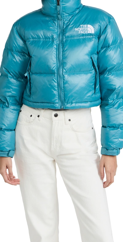 The North Face Nuptse Cropped Jacket In Blue-blues | ModeSens