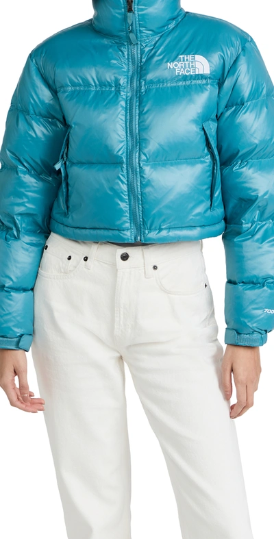 Shop The North Face Nuptse Short Jacket In Storm Blue