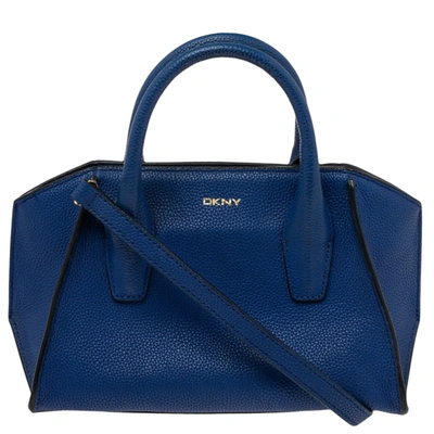 Pre-owned Dkny Blue Leather Chelsea Satchel