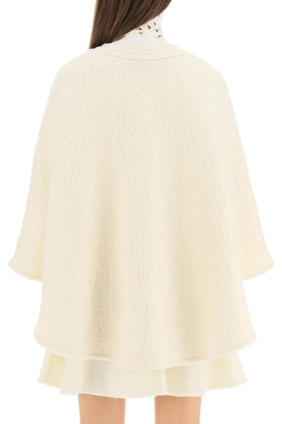 Shop Valentino Coated Boucle Cape In White