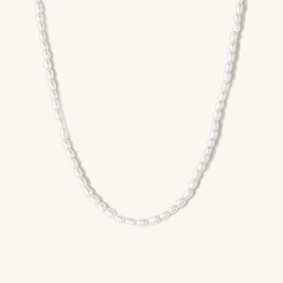 Shop Mejuri Tiny Pearl Necklace In Vermeil