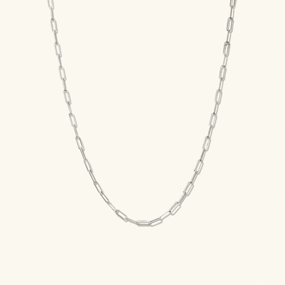 Shop Mejuri Boyfriend Bold Chain Necklace White Gold In Silver