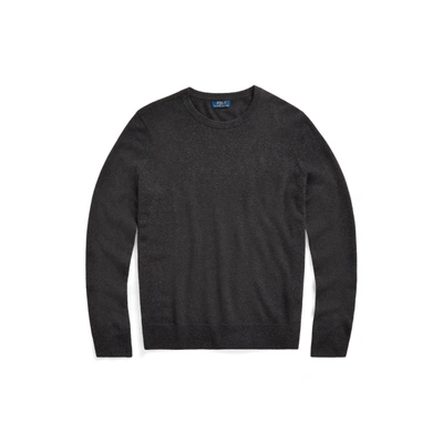 Shop Polo Ralph Lauren Washable Cashmere Crewneck Sweater In Dark Granite Heather