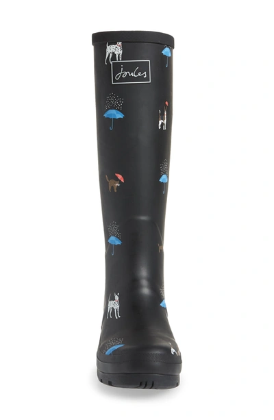 Shop Joules 'welly' Print Rain Boot In Blkcatdog