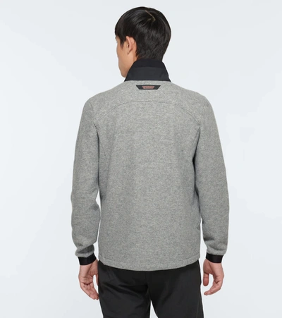Shop Sease Maestrale Zipped Wool Sweater In Lead Grey