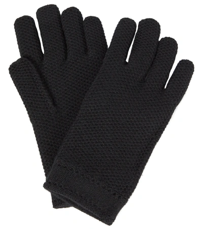 Shop Loro Piana Crochet Cashmere Gloves In Black