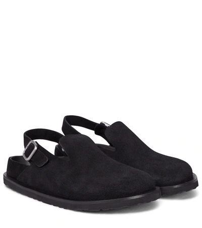 Shop Jil Sander X Birkenstock Berlin Suede Sandals In Black