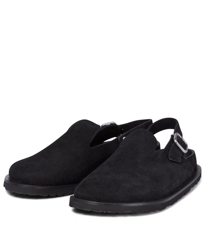 Shop Jil Sander X Birkenstock Berlin Suede Sandals In Black