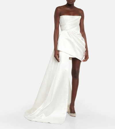 Shop Alex Perry Bridal Blair Satin Minidress In White