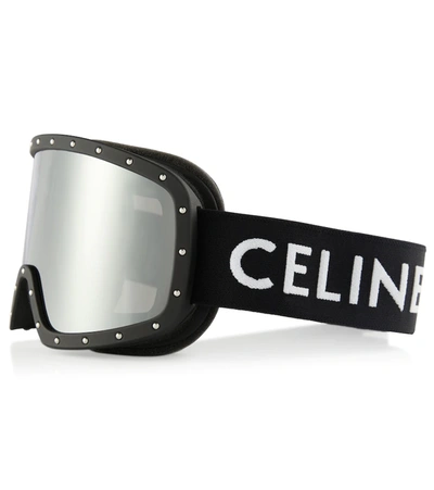 Shop Celine Logo Ski Goggles In Black