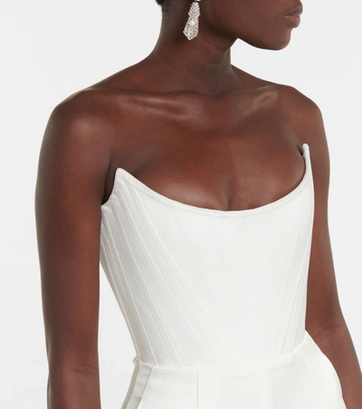Shop Alex Perry Bridal Slaine Satin-crêpe Jumpsuit In White