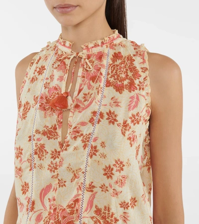 Poupette St Barth Clara Floral Minidress In Yellow Grasse